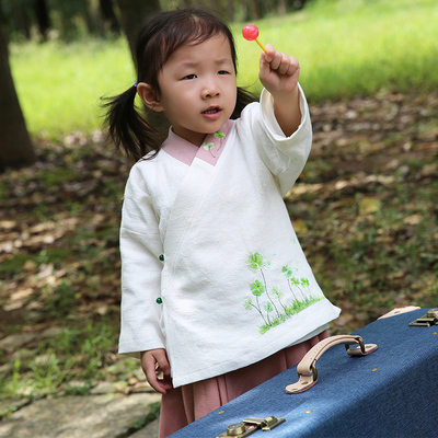 小长歌-清水溪原创复古中国风日常汉服棉麻上衣长袖男女童装外套