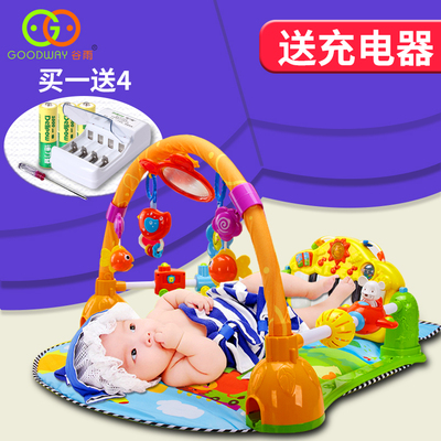谷雨婴儿脚踏钢琴健身架器0-1岁3-6-12个月新生儿音乐毯宝宝玩具