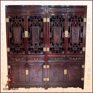红木书柜 家具中式仿古置物书柜 书架 实木书橱组合 南美酸枝书柜