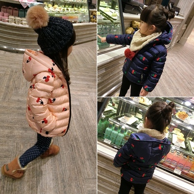 特价韩版童装冬装冬季女童棉袄羽绒棉服外套加厚儿童宝宝樱桃棉衣