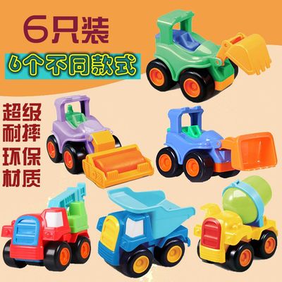 宝宝小汽车小飞机惯性回力车工程车垃圾车挖土机儿童玩具车套装