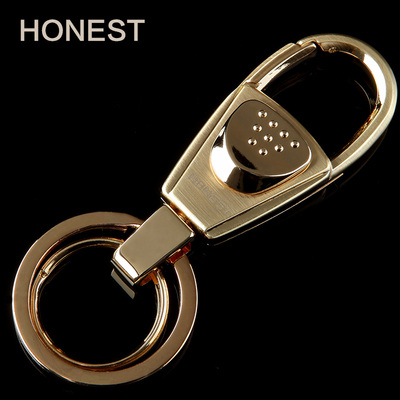 高档精美包装创意礼品 汽车钥匙扣 情侣不锈钢金属腰式挂件双环圈