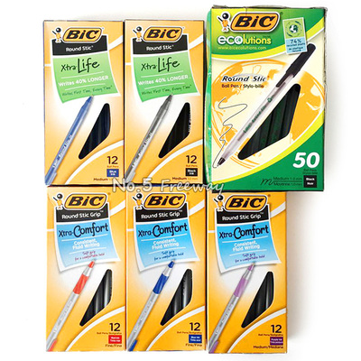 BIC比克Ultra Round Stic Grip圆珠笔 PenBeat专用多色 整盒12支