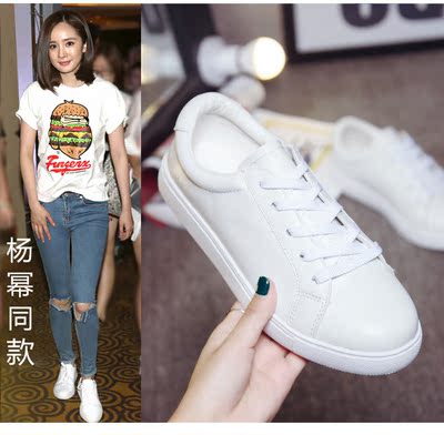 夏季韩版文艺小白鞋松糕底系带白色板鞋透气百搭女学生圆头女单鞋