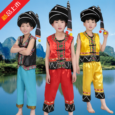 六一新款男童苗族少数民族演出服儿童壮族舞蹈服彝族土家族表演服