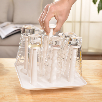 创意塑料沥水杯架 水杯挂架 玻璃杯子架高脚杯茶杯沥水架 沥水盘