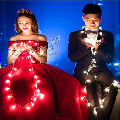 2016新夜景摄影道具 婚纱外景拍摄道具写真样照创意道具 LED串灯