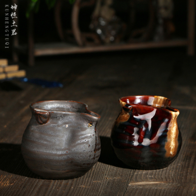 陶迷手工陶泥茶海公道杯 台湾粗陶仿古陶瓷中国原矿 普洱茶分茶器
