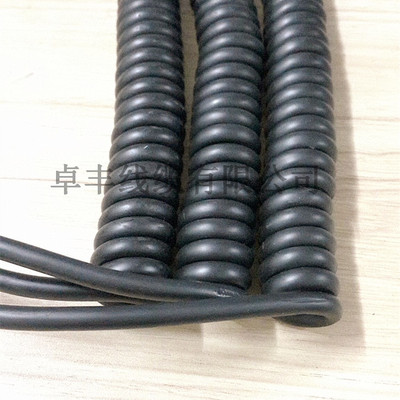 供应弹簧电线 螺旋线 伸缩电缆四芯0.5可拉5米 纯铜芯 4芯弹弓线