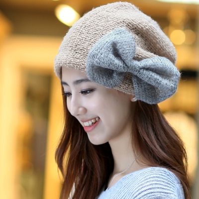 帽子女秋冬季韩版潮可爱时尚毛线帽针织帽保暖鸭舌帽女月子帽秋季