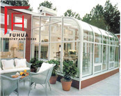 复华弧形铝合金阳光房、多功能玻璃房、遮阳房、阳光棚、花棚