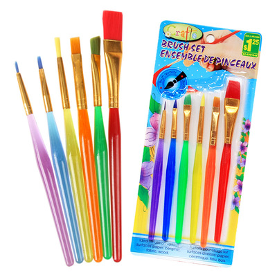 儿童大小号水粉美术油画画笔 水彩颜料绘画刷套装 幼儿园勾线毛笔
