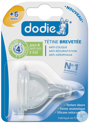 代购-法国dodie防胀气高流速4号奶嘴6个月+ 2个装 米粉专用