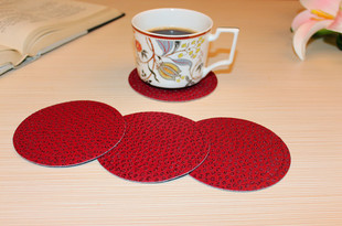 热卖和庭高级餐垫 防水欧式仿皮杯垫餐桌垫 隔热垫 茶杯垫