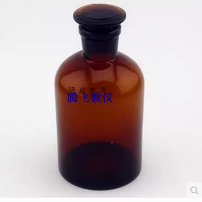 优质 1000ml棕色细口瓶 茶色试剂瓶 玻璃磨砂小口瓶 化学实验器材