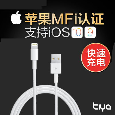 TIYA提亚MFi认证苹果iPhone5s数据线 iPhone6 Plus ipad充电器线