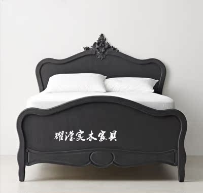 欧式儿童床复古1.5米公主床卧室雕花床仿古白色做旧实木床特价