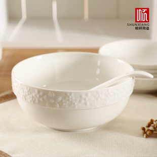 餐具6人日式陶瓷家用碗碟套装加厚成套碗具纯色家庭碗盘碗筷礼盒