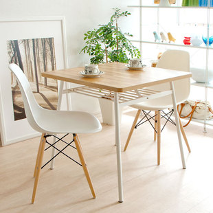 北欧椅子塑料洽谈实木电脑白色靠背椅凳子咖啡餐桌办公椅组合