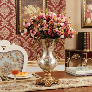 欧式精美珠子花瓶 精致花瓶家居饰品 高档奢华树脂花瓶摆件礼品