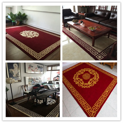新中式现代地毯客厅茶几书房地毯样板间地毯玄关异形LOGO地毯定制