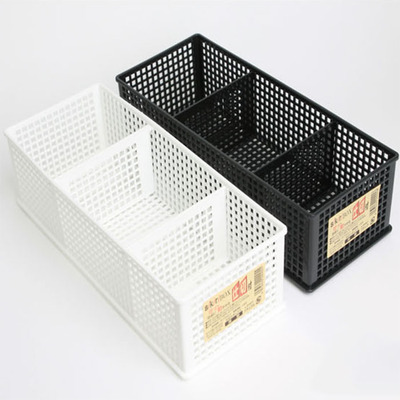 日本进口SANADA 收纳盒 三格透气整理筐 可拆分自由分格收纳篮