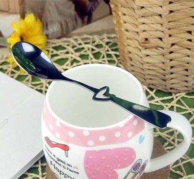 百货 韩国创意不锈钢长柄勺子 环保办公室咖啡勺搅拌勺 cXWWbWcF