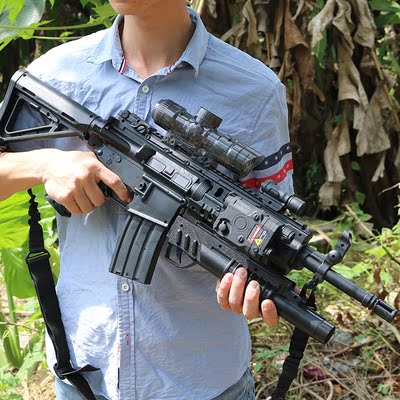 M4水弹枪真人户外对战充电动连发射吸水晶软蛋仿真玩具枪狙击枪