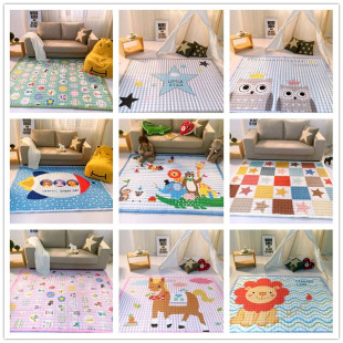 韩国动物加厚儿童地垫棉质卡通卧室内客厅折叠多功能游戏爬行毯