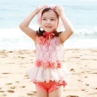 儿童泳衣女童游泳衣分体裙式韩国儿童泳装中大童女宝宝公主比基尼