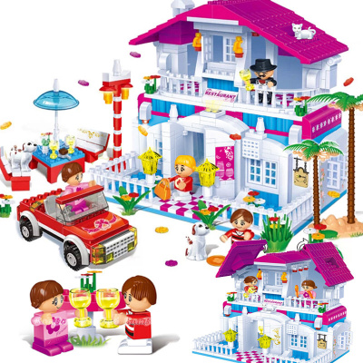 积木女孩玩具公主城堡别墅儿童玩具拼装积木益智塑料拼插玩具
