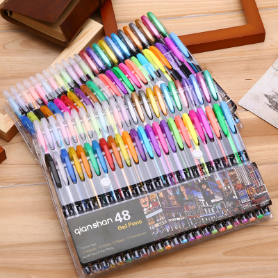包邮创意学生彩色闪光笔 48色荧光笔金属笔涂鸦笔标记环保绘画笔