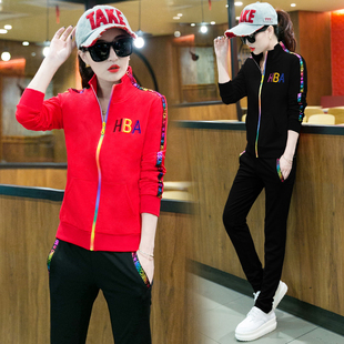 2016春秋装女新款韩版学生休闲大码运动服套装修身长袖卫衣两件套