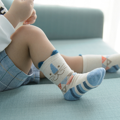 秋冬儿童袜子礼盒 纯棉舒适婴儿袜 彩色系可爱动物儿童中筒袜子