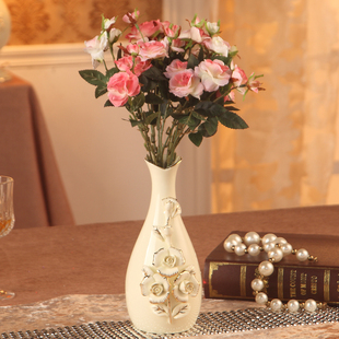 欧式陶瓷花瓶花插 高档家居餐桌办公台面奢华装饰品插花摆件 礼品