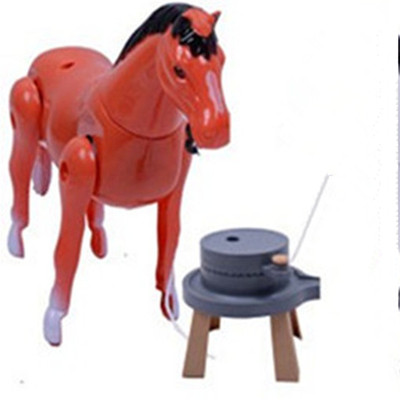 电动绕桩马 旋转磨盘绕圈马会走路 创意儿童玩具马益智地摊爆款