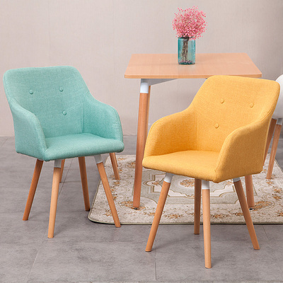 北欧沙发椅实木餐椅宜家欧式休闲椅布艺现代简约餐厅椅靠背书桌椅