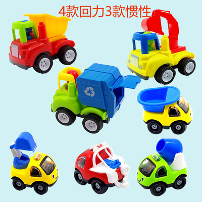儿童挖土机环卫车玩具工程机械玩具回力车惯性小汽车挖掘机玩具