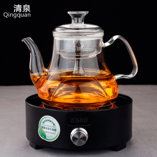 耐热全玻璃蒸茶壶煮茶器 黑茶红茶蒸汽壶养生壶电陶炉烧水壶包邮