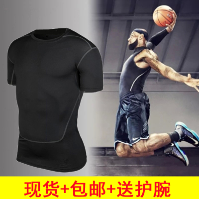 PRO速干跑步训练服篮球紧身衣男运动短袖T恤健身服弹力套装背心