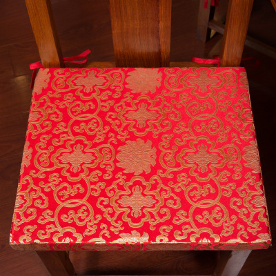 中式餐椅垫定做红色五龙团喜庆富贵花颜色亮丽古典罗汉床海绵坐垫