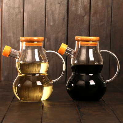 创意高硼硅耐热玻璃油壶创意油醋瓶麻油瓶厨房用品防滴漏玻璃油瓶