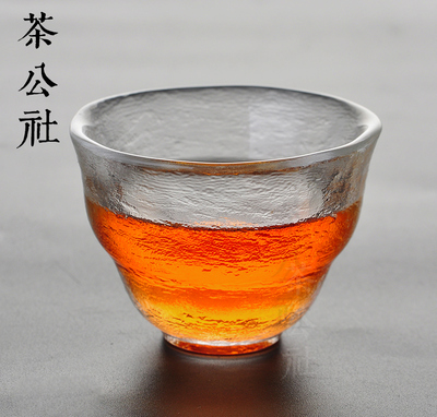 玻璃茶杯品茗杯酒杯 功夫茶具闻香杯 手工透明耐热磨砂加厚