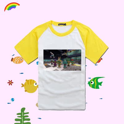 Minecraft男童大童短袖t恤我的世界纯棉衣服夏装儿童T恤童装