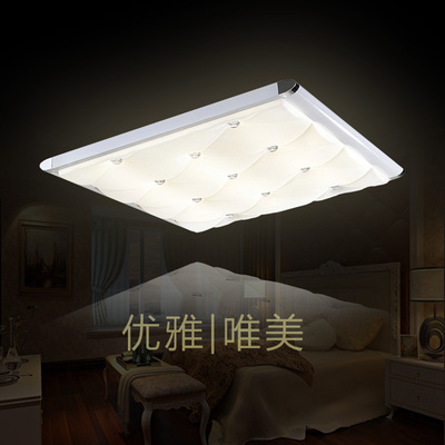 现代简约长方形客厅灯LED吸顶灯温馨卧室灯水晶灯具大气餐厅灯饰