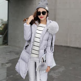 2016冬季外套女韩版学生中长款棉服大毛领保暖加厚棉袄修身显瘦潮