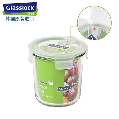 Glasslock韩国进口耐热钢化玻璃排气保鲜盒微波炉饭盒便当盒720ml