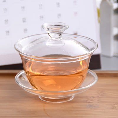 耐热耐高温透明玻璃茶盖碗大号茶碗加厚泡茶器三才杯功夫茶具特价