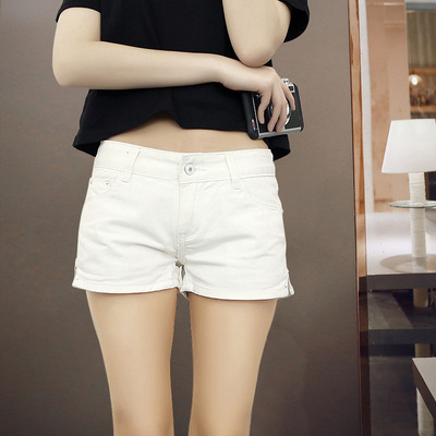 新款白色牛仔短裤女夏韩版2016显瘦薄款大码宽松休闲低腰A字热裤